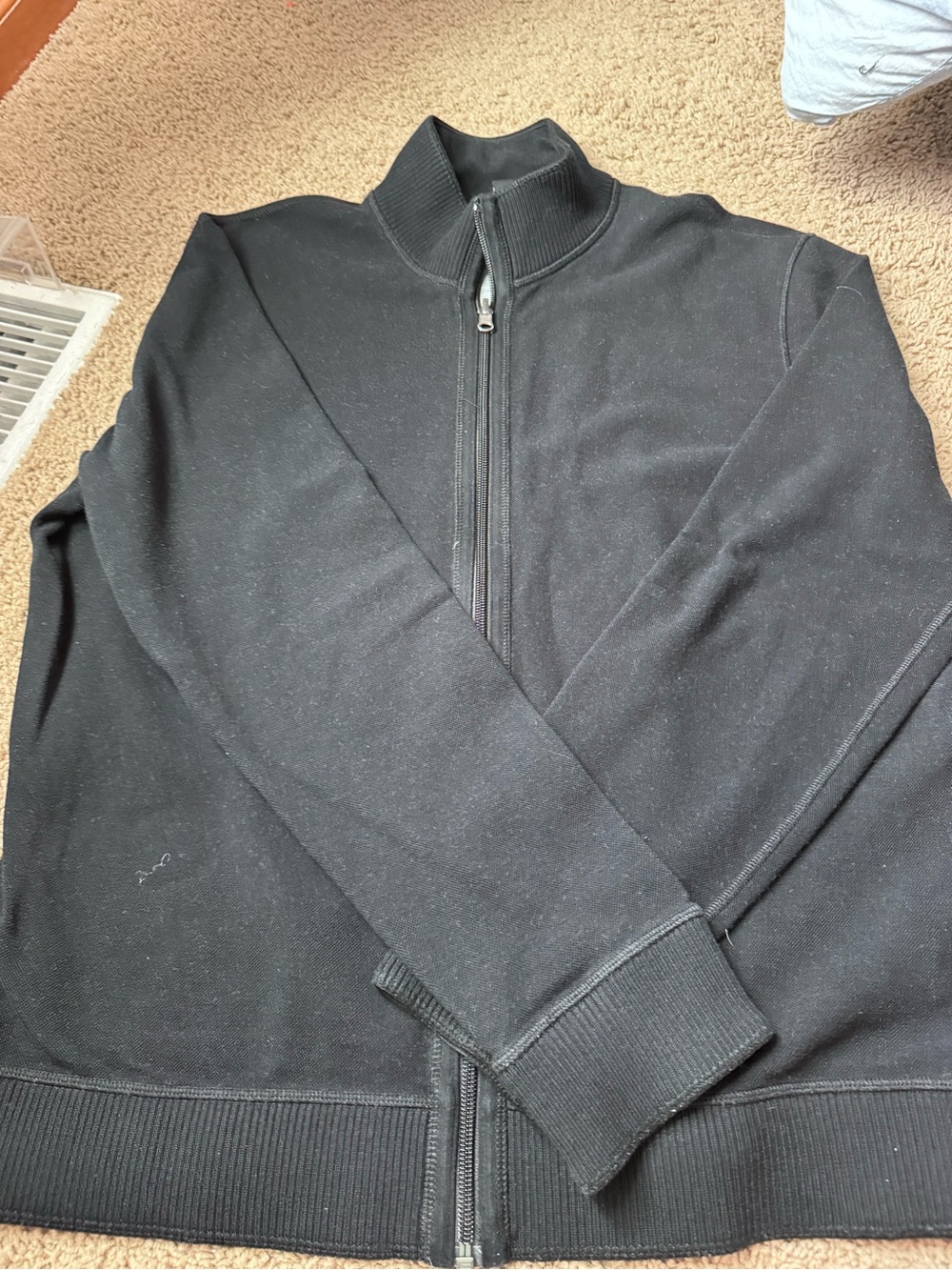 Hugo Boss Black Full-Zip Ribbed Collar Sweater